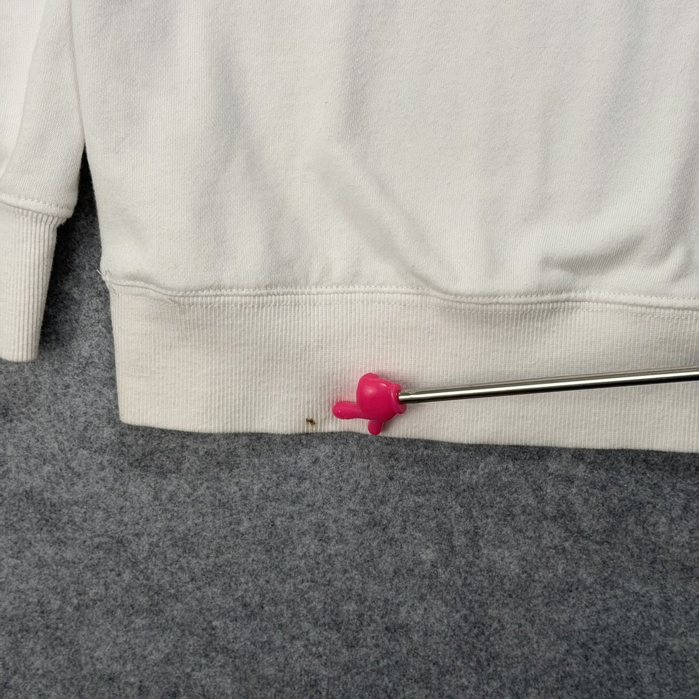 Mighty Fine USA Flag Applique Sweatshirt Men's L White Red Blue Crewneck - Picture 6 of 11
